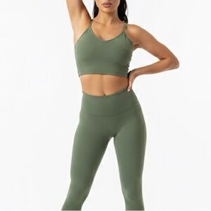 Not After 10 by Veronica Ferrraro Olive Sports Bra Size M/L